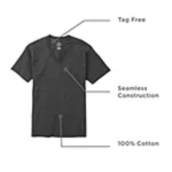 Stafford Heavyweight Mens 3 Pack Short Sleeve V Neck T-Shirt-Big and Tall - Picture 2 of 4